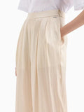 Pantaloni a gamba dritta in creponne shiny Beige