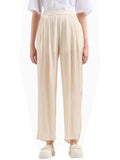 Pantaloni a gamba dritta in creponne shiny Beige